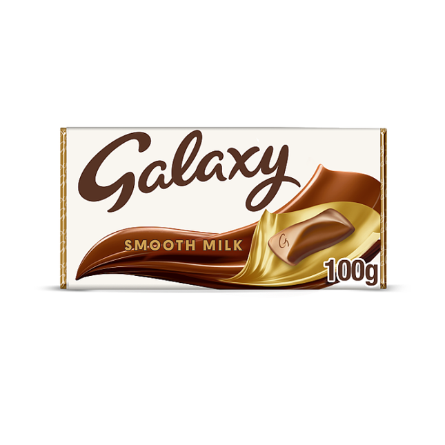 galaxy smooth milk chocolate block bar vegetarian 100g