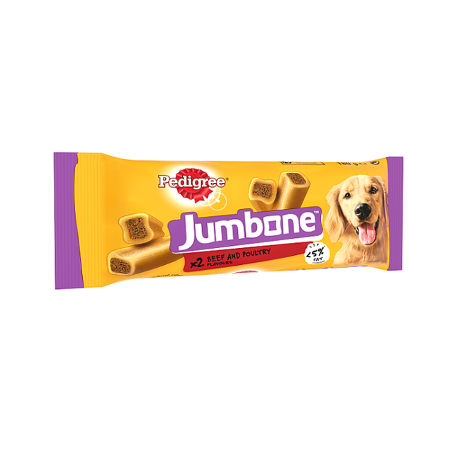 pedigree jumbone beef and poultry dog treats 2 pack