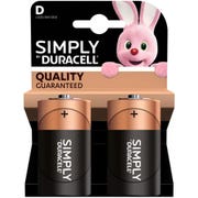 Duracell Simply Batteries - D (Pack of 2)