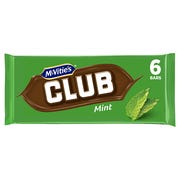 McVitie's Club Mint Chocolate Biscuit Bars 22.6g (Pack of 6)