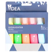 Multi-Coloured Highlighter Pens, (Pack of 5)