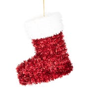 Christmas Boot Hanging Tinsel Decoration 8cm