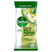 Dettol Antibacterial Multipurpose Cleaning Wipes, Refreshing Green Apple, 30 Large Wipes